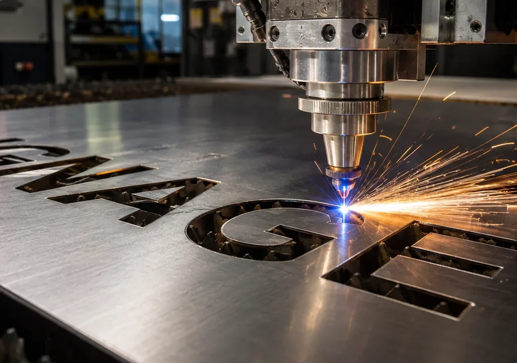 Fiber-laser skærer rustfri stål til facadeskilt med præcision på 0,1 mm